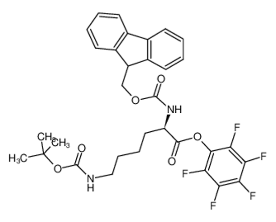 Picture of (2,3,4,5,6-pentafluorophenyl) (2R)-2-(9H-fluoren-9-ylmethoxycarbonylamino)-6-[(2-methylpropan-2-yl)oxycarbonylamino]hexanoate