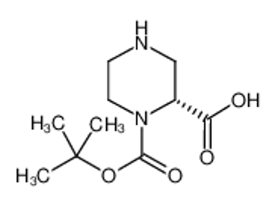 Picture of (2R)-1-[(2-methylpropan-2-yl)oxycarbonyl]piperazine-2-carboxylic acid