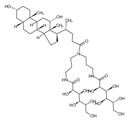Picture of N-[3-[4-(3,12-dihydroxy-10,13-dimethyl-2,3,4,5,6,7,8,9,11,12,14,15,16,17-tetradecahydro-1H-cyclopenta[a]phenanthren-17-yl)pentanoyl-[3-(2,3,4,5,6-pentahydroxyhexanoylamino)propyl]amino]propyl]-2,3,4,5,6-pentahydroxyhexanamide