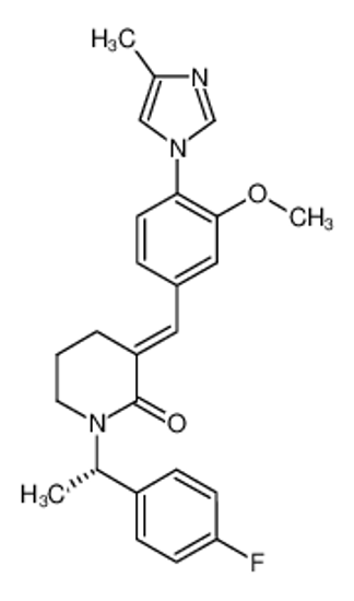 Picture of (3E)-1-[(1S)-1-(4-fluorophenyl)ethyl]-3-[[3-methoxy-4-(4-methylimidazol-1-yl)phenyl]methylidene]piperidin-2-one