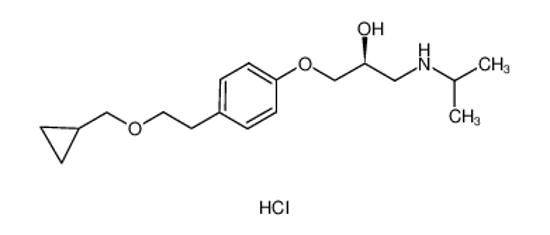 Picture of (2S)-1-[4-[2-(cyclopropylmethoxy)ethyl]phenoxy]-3-(propan-2-ylamino)propan-2-ol,hydrochloride