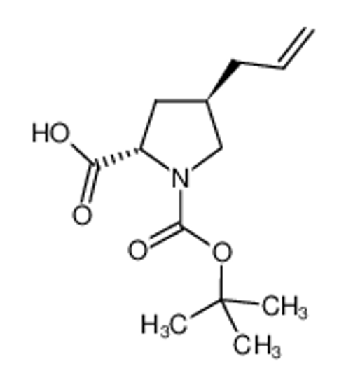 Picture of (2S,4R)-1-[(2-methylpropan-2-yl)oxycarbonyl]-4-prop-2-enylpyrrolidine-2-carboxylic acid