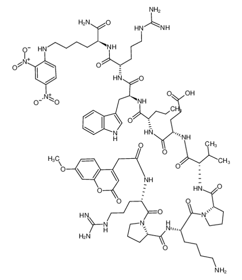 Picture of 7-Methoxycoumarin-4-acetyl-Arg-Pro-Lys-Pro-Val-Glu-Nva-Trp-Arg-(2,4-dinitrophenyl)Lys amide