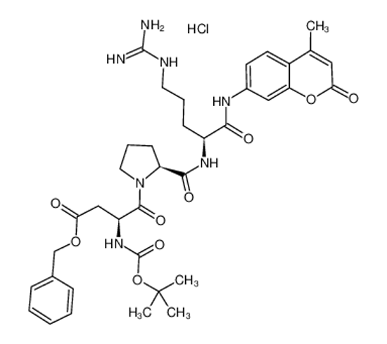 Picture of Boc-β-benzyl-Asp-Pro-Arg-7-amido-4-methylcoumarin hydrochloride