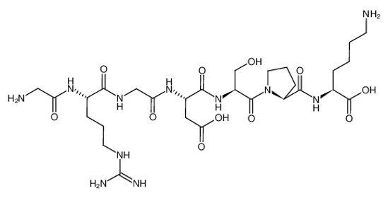 Picture of (2S)-6-amino-2-[[(2S)-1-[(2S)-2-[[(2S)-2-[[2-[[(2S)-2-[(2-aminoacetyl)amino]-5-(diaminomethylideneamino)pentanoyl]amino]acetyl]amino]-3-carboxypropanoyl]amino]-3-hydroxypropanoyl]pyrrolidine-2-carbonyl]amino]hexanoic acid