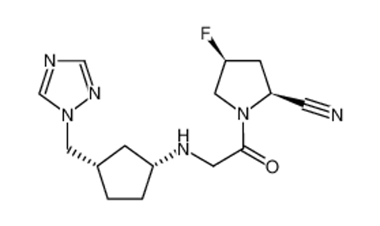 Imagem de 4-fluoro-1-[2-[[(1R,3S)-3-(1,2,4-triazol-1-ylmethyl)cyclopentyl]amino]acetyl]pyrrolidine-2-carbonitrile