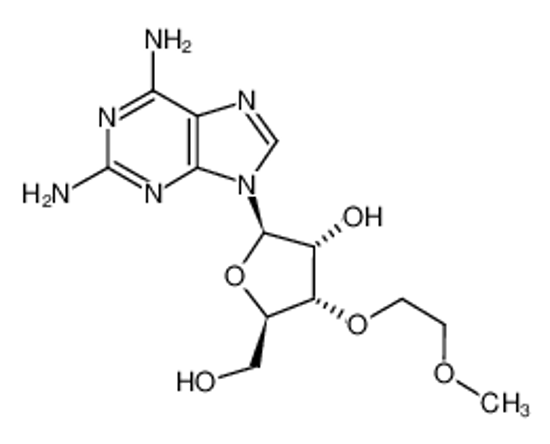 Picture of (2R,3R,4S,5R)-2-(2,6-diaminopurin-9-yl)-5-(hydroxymethyl)-4-(2-methoxyethoxy)oxolan-3-ol