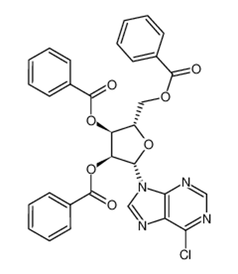 Изображение 9-(2'', 3'', 5''-TRI-O-BENZOYL-β-L-RIBOFURANOSYL)-6-CHLOROPURINE