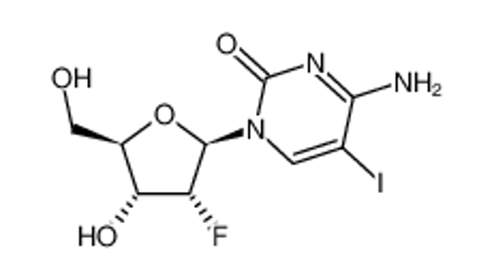 Imagem de 4-amino-1-[(2R,3R,4R,5R)-3-fluoro-4-hydroxy-5-(hydroxymethyl)oxolan-2-yl]-5-iodopyrimidin-2-one