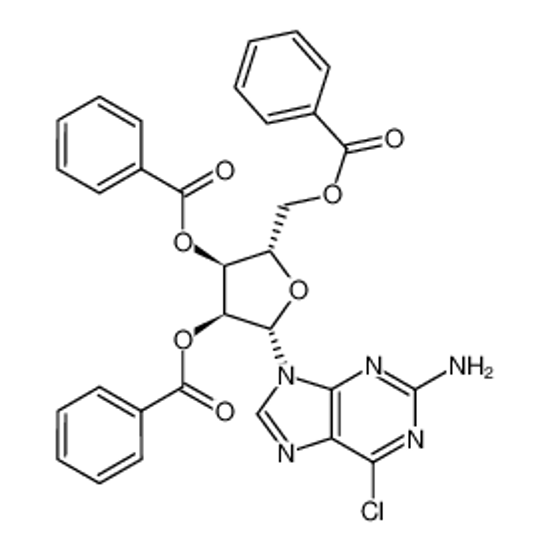 Picture of 9-(2'', 3'', 5''-TRI-O-BENZOYL-β-L-RIBOFURANOSYL)-2-AMINO-6-CHLOROPURINE