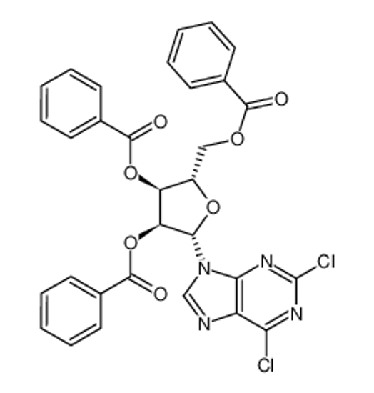 Picture of 9-(2'', 3'', 5''-TRI-O-BENZOYL-β-L-RIBOFURANOSYL)-2, 6-DICHLOROPURINE