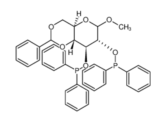 Изображение METHYL 2,3-BIS-O-DIPHENYLPHOSPHINO-4,6-O-BENZYLIDENEGLUCOPYRANOSIDE
