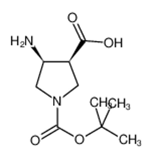 Picture of (3R,4R)-4-amino-1-[(2-methylpropan-2-yl)oxycarbonyl]pyrrolidine-3-carboxylic acid