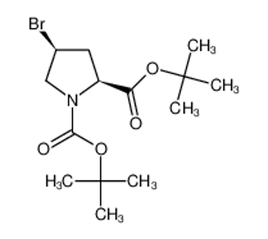 Picture of ditert-butyl (2S,4S)-4-bromopyrrolidine-1,2-dicarboxylate