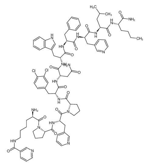 Picture of (D-Lys(nicotinoyl)1,β-(3-pyridyl)-Ala3,3,4-dichloro-D-Phe5,Asn6,D-Trp7,β-(3-pyridyl)-D-Ala9,Nle11)-Substance P
