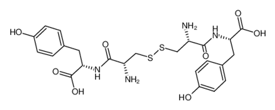 Picture of 2-[[2-amino-3-[[2-amino-3-[[1-carboxy-2-(4-hydroxyphenyl)ethyl]amino]-3-oxopropyl]disulfanyl]propanoyl]amino]-3-(4-hydroxyphenyl)propanoic acid
