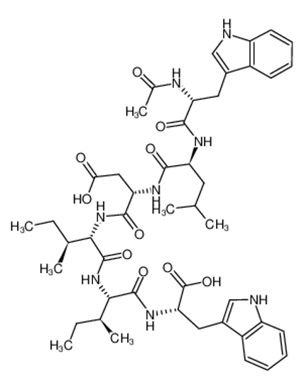 Picture of (3S)-3-[[(2S)-2-[[(2R)-2-acetamido-3-(1H-indol-3-yl)propanoyl]amino]-4-methylpentanoyl]amino]-4-[[(2S,3S)-1-[[(2S,3S)-1-[[(1S)-1-carboxy-2-(1H-indol-3-yl)ethyl]amino]-3-methyl-1-oxopentan-2-yl]amino]-3-methyl-1-oxopentan-2-yl]amino]-4-oxobutanoic acid
