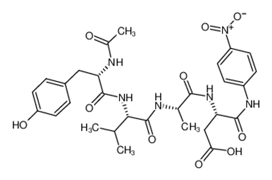 Picture of (3S)-3-[[(2S)-2-[[(2S)-2-[[(2S)-2-acetamido-3-(4-hydroxyphenyl)propanoyl]amino]-3-methylbutanoyl]amino]propanoyl]amino]-4-(4-nitroanilino)-4-oxobutanoic acid