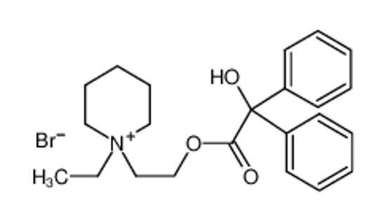 Picture of 2-(1-ethylpiperidin-1-ium-1-yl)ethyl 2-hydroxy-2,2-diphenylacetate,bromide