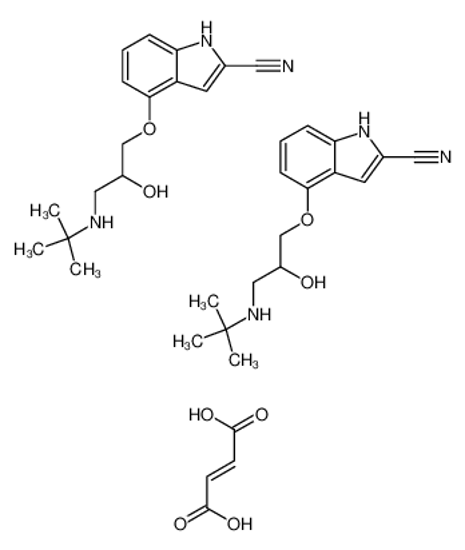 Picture of Cyanopindolol hemifumarate,4-[3-[tert-Butylamino]-2-hydroxypropoxy]-1H-indole-2-carbonitrilehemifumarate