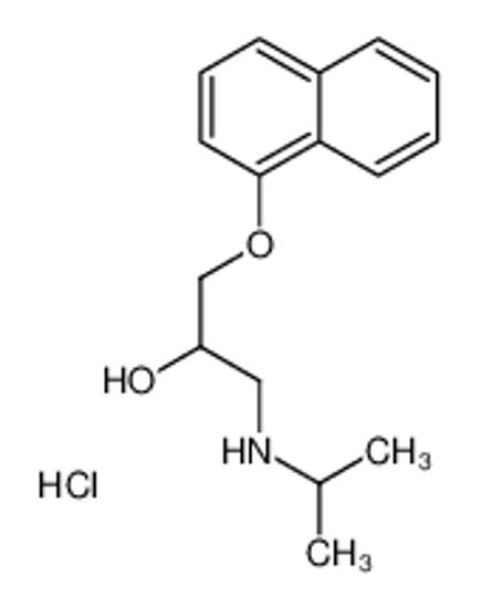Picture of Propranolol hydrochloride,(RS)-1-[(1-Methylethyl)amino]-3-(1-naphthalenyloxy)-2-propanolhydrochloride