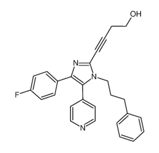 Imagem de 4-[4-(4-fluorophenyl)-1-(3-phenylpropyl)-5-pyridin-4-ylimidazol-2-yl]but-3-yn-1-ol