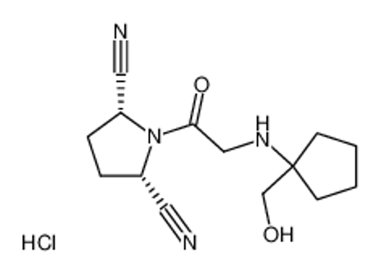Picture of DPPI 1c hydrochloride,1-[[[(1-Hydroxymethyl)cyclopentyl]amino]acetyl]-2,5-cis-pyrrolidinedicarbonitrilehydrochloride