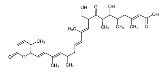 Picture of (2E,10E,12E,16Z,18E)-6-hydroxy-9-(hydroxymethyl)-3,5,7,11,15,17-hexamethyl-19-(3-methyl-6-oxo-2,3-dihydropyran-2-yl)-8-oxononadeca-2,10,12,16,18-pentaenoic acid