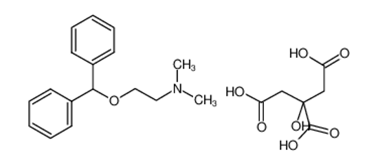 Picture of 2-benzhydryloxy-N,N-dimethylethanamine,2-hydroxypropane-1,2,3-tricarboxylic acid