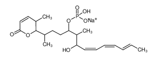 Picture of 5,5-DIHYDRO-5-METHYL-6-(1,5-DIMETHYL-6-HYDROXY-4-(PHOSPHORYLOXY)TRIDECA-7,9,11-TRIENYL)-2H-PYRAN-2-ONE (SODIUM SALT)