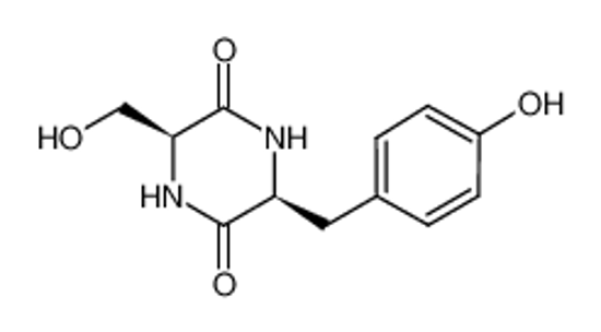 Picture of (3S,6S)-3-(hydroxymethyl)-6-[(4-hydroxyphenyl)methyl]piperazine-2,5-dione