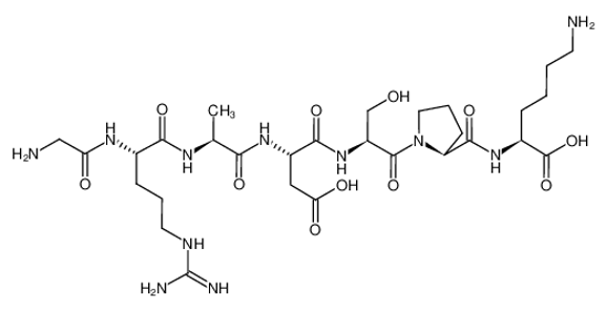 Picture of (2S)-6-amino-2-[[(2S)-1-[(2S)-2-[[(2S)-2-[[(2S)-2-[[(2S)-2-[(2-aminoacetyl)amino]-5-(diaminomethylideneamino)pentanoyl]amino]propanoyl]amino]-3-carboxypropanoyl]amino]-3-hydroxypropanoyl]pyrrolidine-2-carbonyl]amino]hexanoic acid