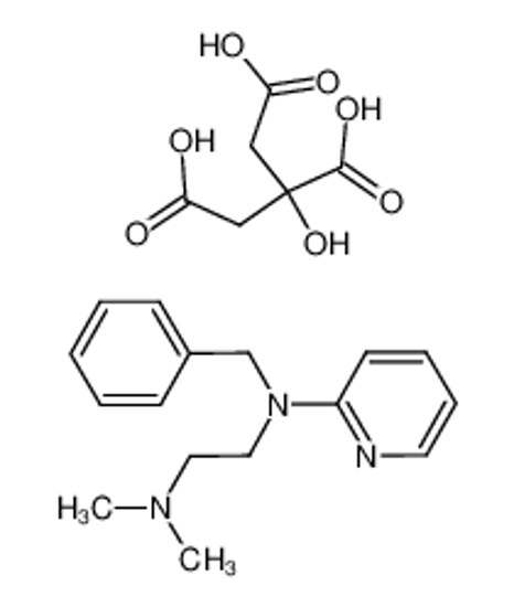 Picture of N'-benzyl-N,N-dimethyl-N'-pyridin-2-ylethane-1,2-diamine,2-hydroxypropane-1,2,3-tricarboxylic acid