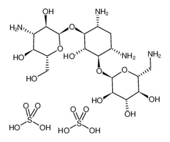 Picture of (2R,3S,4S,5R,6R)-2-(aminomethyl)-6-[(1R,2R,3S,4R,6S)-4,6-diamino-3-[(2S,3R,4S,5S,6R)-4-amino-3,5-dihydroxy-6-(hydroxymethyl)oxan-2-yl]oxy-2-hydroxycyclohexyl]oxyoxane-3,4,5-triol,sulfuric acid