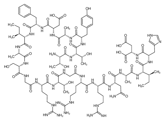 Изображение H-THR-THR-TYR-ALA-ASP-PHE-ILE-ALA-SER-GLY-ARG-THR-GLY-ARG-ARG-ASN-ALA-ILE-HIS-ASP-OH
