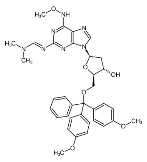 Picture of 5'-O-(DIMETHOXYTRITYL)-2-(DIMETHYLAMINOMETHYLIDENE-AMINO)-6-(METHOXYLAMINO)PURINE-2'-DEOXYRIBOSIDE
