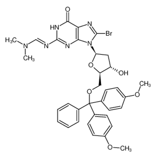 Picture of 8-BROMO-5'-O-(DIMETHOXYTRITYL)-N2-(DIMETHYLAMINOMETHYLIDENE)-2'-DEOXYGUANOSINE