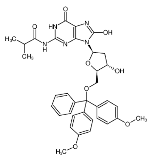 Picture of 5'-O-(DIMETHOXYTRITYL)-8-HYDROXY-N2-ISOBUTRYL-2'-DEOXYGUANOSINE