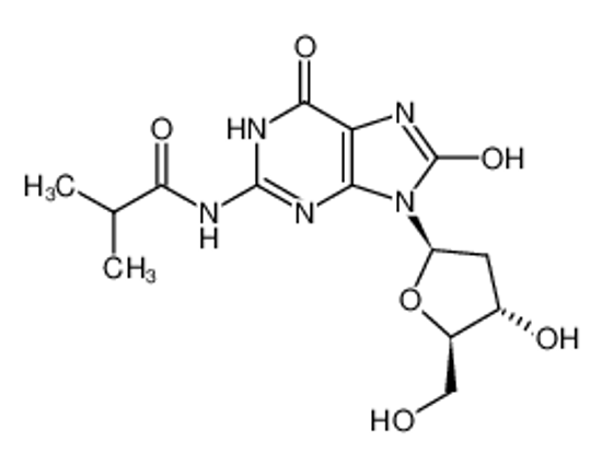 Picture of N-[9-[(2R,4S,5R)-4-hydroxy-5-(hydroxymethyl)oxolan-2-yl]-6,8-dioxo-3,7-dihydropurin-2-yl]-2-methylpropanamide