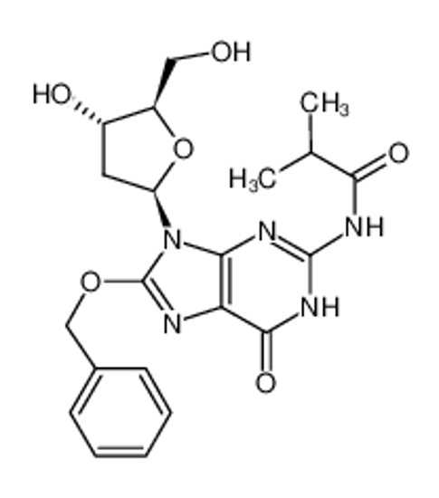 Picture of N-[9-[(2R,4S,5R)-4-hydroxy-5-(hydroxymethyl)oxolan-2-yl]-6-oxo-8-phenylmethoxy-3H-purin-2-yl]-2-methylpropanamide
