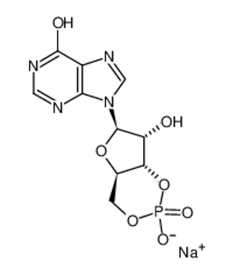 Picture of 9-(2,7-dihydroxy-2-oxo-4a,6,7,7a-tetrahydro-4H-furo[3,2-d][1,3,2]dioxaphosphinin-6-yl)-3H-purin-6-one,sodium