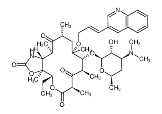 Picture of (1R,2R,4R,6R,7R,8R,10R,13R,14S)-7-[(2S,3R,4S,6R)-4-(dimethylamino)-3-hydroxy-6-methyloxan-2-yl]oxy-13-ethyl-2,4,6,8,10,14-hexamethyl-6-[(E)-3-quinolin-3-ylprop-2-enoxy]-12,15-dioxa-17-azabicyclo[12.3.0]heptadecane-3,9,11,16-tetrone