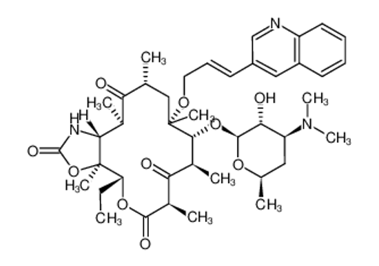 Imagem de (1R,2R,4R,6R,7R,8R,10R,13R,14S)-7-[(2S,3R,4S,6R)-4-(dimethylamino)-3-hydroxy-6-methyloxan-2-yl]oxy-13-ethyl-2,4,6,8,10,14-hexamethyl-6-[(E)-3-quinolin-3-ylprop-2-enoxy]-12,15-dioxa-17-azabicyclo[12.3.0]heptadecane-3,9,11,16-tetrone