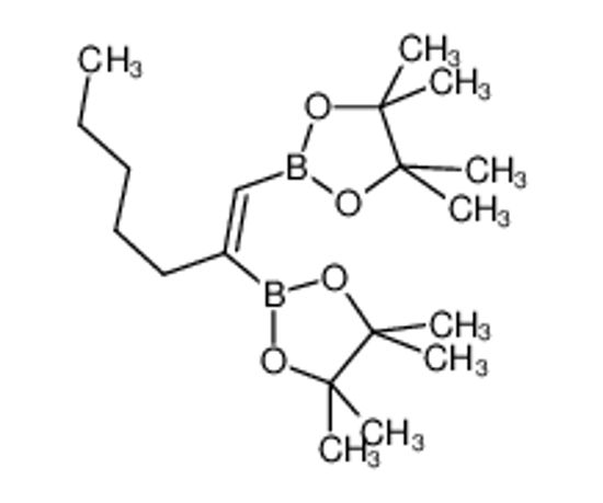 Imagem de 4,4,5,5-tetramethyl-2-[1-(4,4,5,5-tetramethyl-1,3,2-dioxaborolan-2-yl)hept-1-en-2-yl]-1,3,2-dioxaborolane