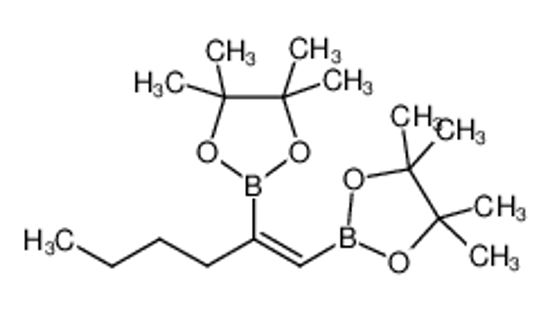 Picture of 4,4,5,5-tetramethyl-2-[(Z)-1-(4,4,5,5-tetramethyl-1,3,2-dioxaborolan-2-yl)hex-1-en-2-yl]-1,3,2-dioxaborolane