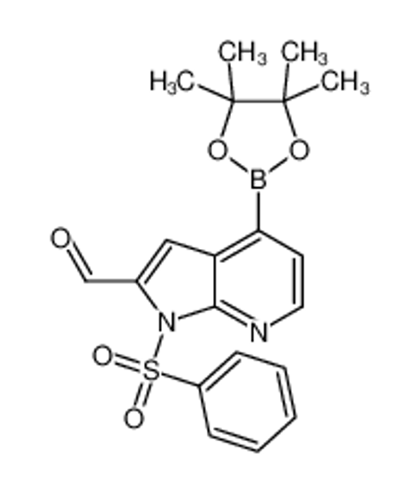 Picture of 1-(Phenylsulfonyl)-4-(4,4,5,5-tetramethyl-1,3,2-dioxaborolan-2-yl )-1H-pyrrolo[2,3-b]pyridine-2-carbaldehyde