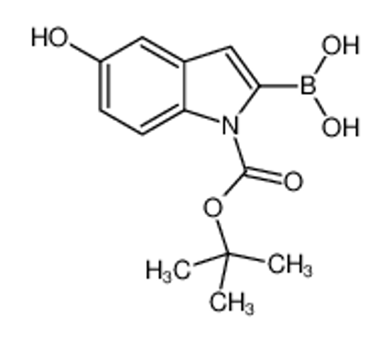 Picture of (5-Hydroxy-1-{[(2-methyl-2-propanyl)oxy]carbonyl}-1H-indol-2-yl)b oronic acid