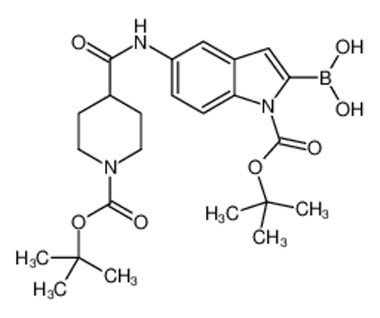 Picture of (1-{[(2-Methyl-2-propanyl)oxy]carbonyl}-5-{[(1-{[(2-methyl-2-prop anyl)oxy]carbonyl}-4-piperidinyl)carbonyl]amino}-1H-indol-2-yl)bo ronic acid