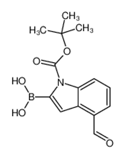 Picture of (4-Formyl-1-{[(2-methyl-2-propanyl)oxy]carbonyl}-1H-indol-2-yl)bo ronic acid