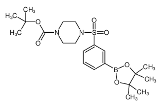 Picture of 2-Methyl-2-propanyl 4-{[3-(4,4,5,5-tetramethyl-1,3,2-dioxaborolan -2-yl)phenyl]sulfonyl}-1-piperazinecarboxylate
